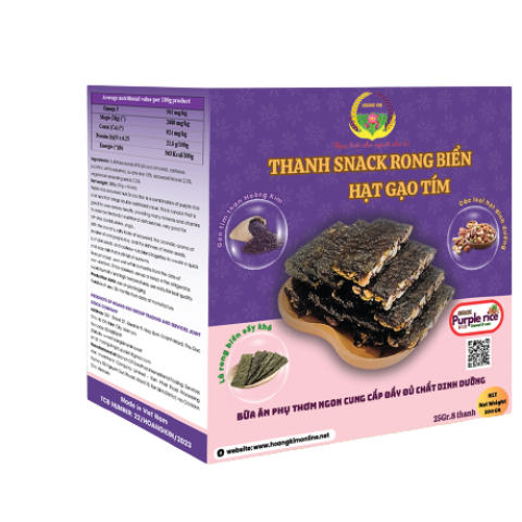 THANH SNACK GẠO TÍM HẠT (HỘP 200GR)